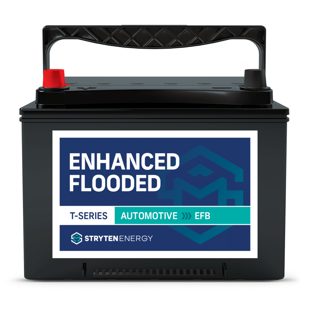 A view of a battery with enhanced flooding efb