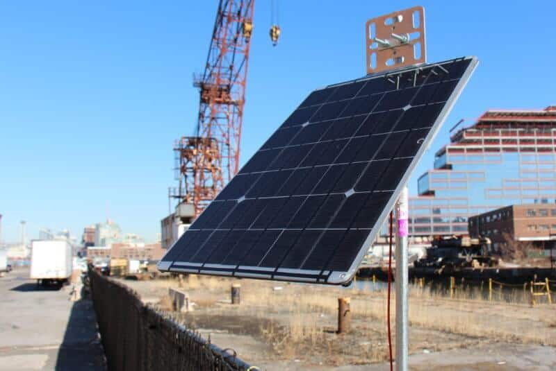 A view of a solar panel on a stand