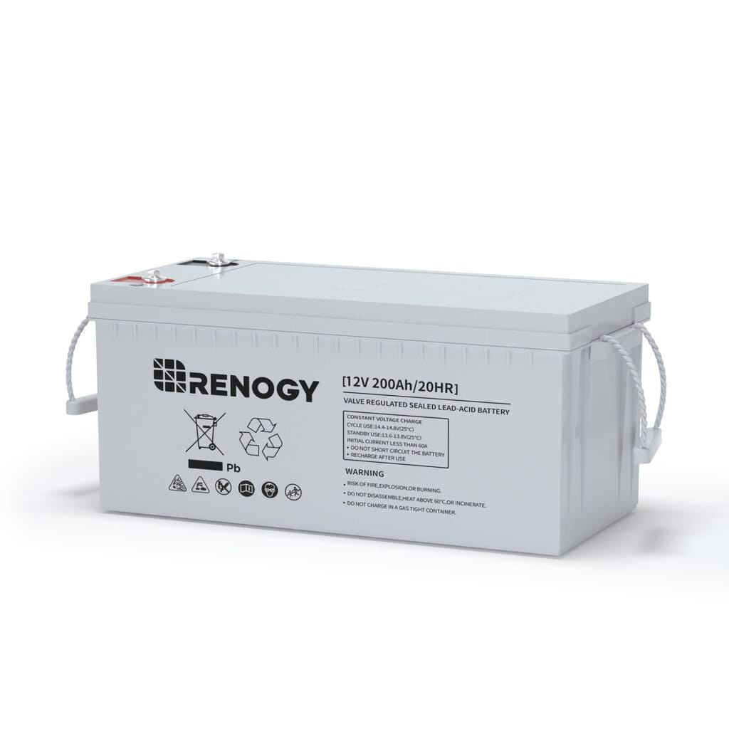 renogy battery in front of simple white background