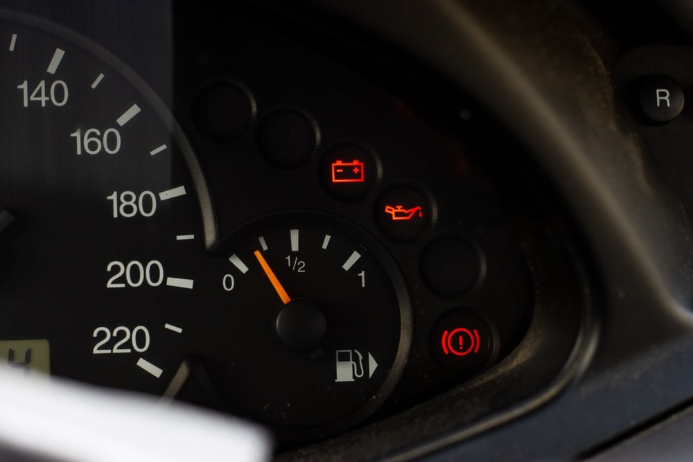 Screen Display Of Car Status Warning Light On Dashboard Panel