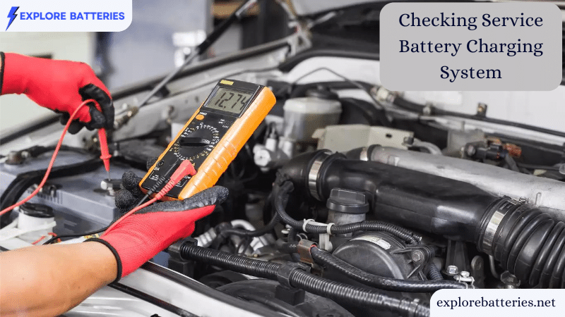 Zoomed View of hands with gloves on checking car battery