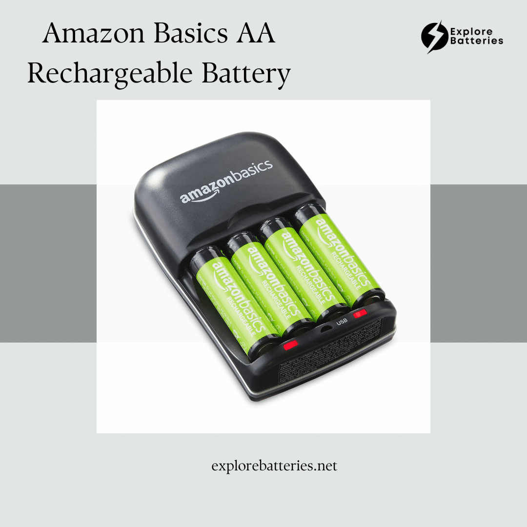 Amazon Basics AA Rechargeable Battery isolated on a light background