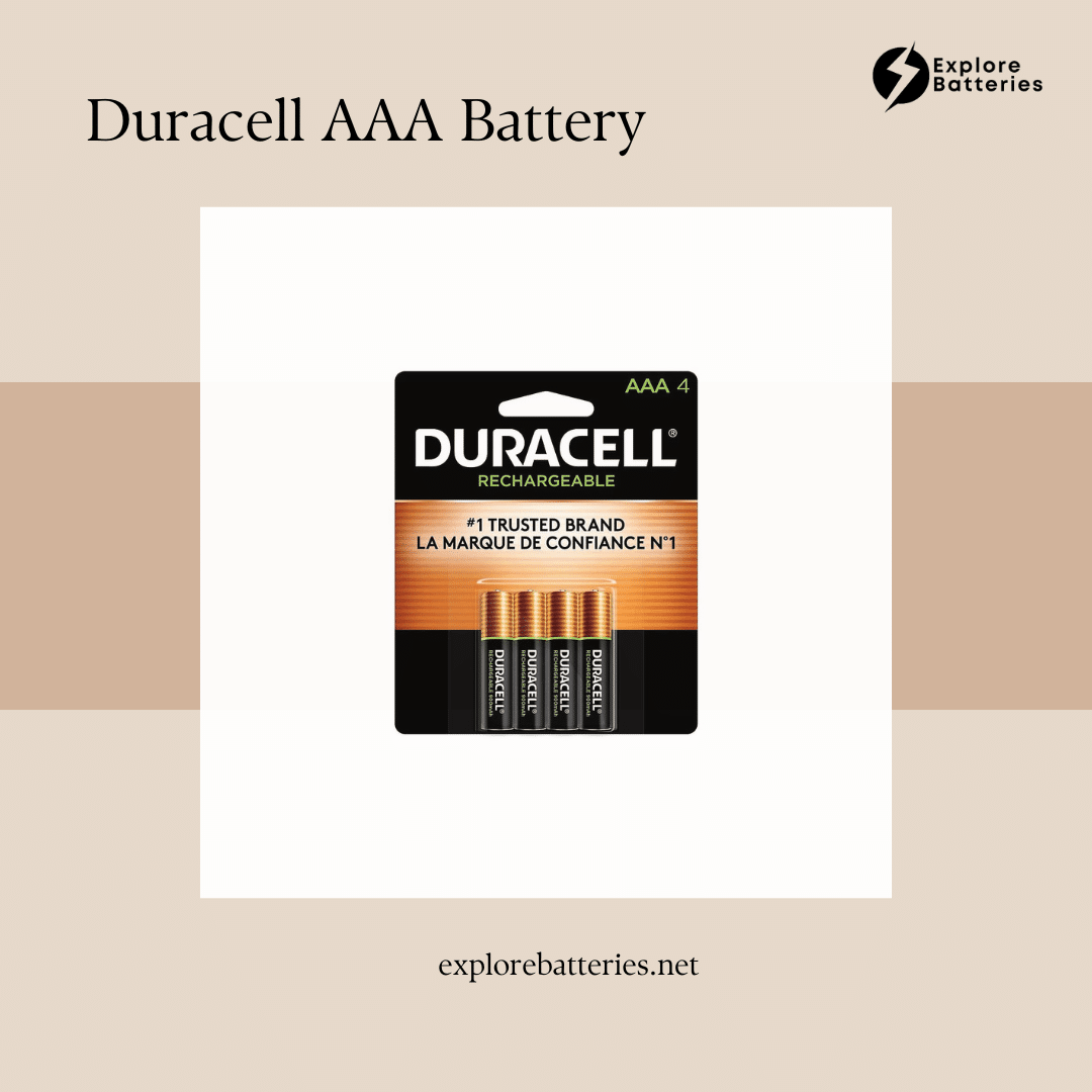 Duracell Rechargeable AAA Batteries isolated on a light background