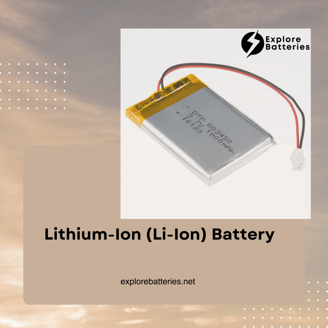 Lithium Ion (Li Ion) Battery on a beige background