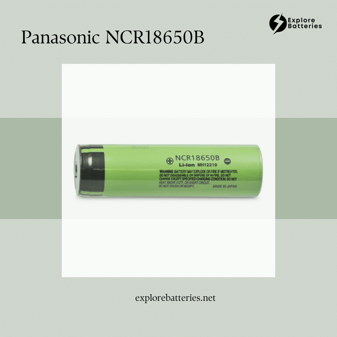 Panasonic NCR B battery isolated on a light background